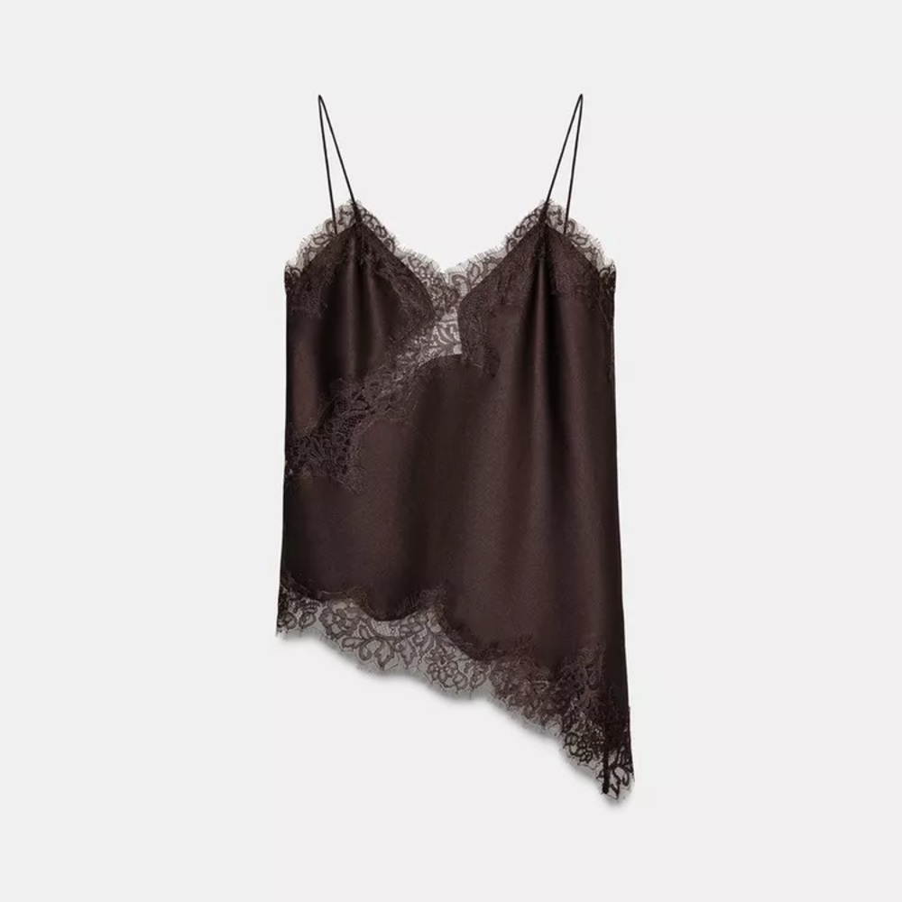 NWT Zara Asymmetric Lace Camisole - Picture 4 of 8